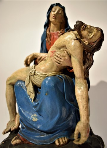 Pietà en terre cuite polychromée, Bologne vers 1750 - Louis XV